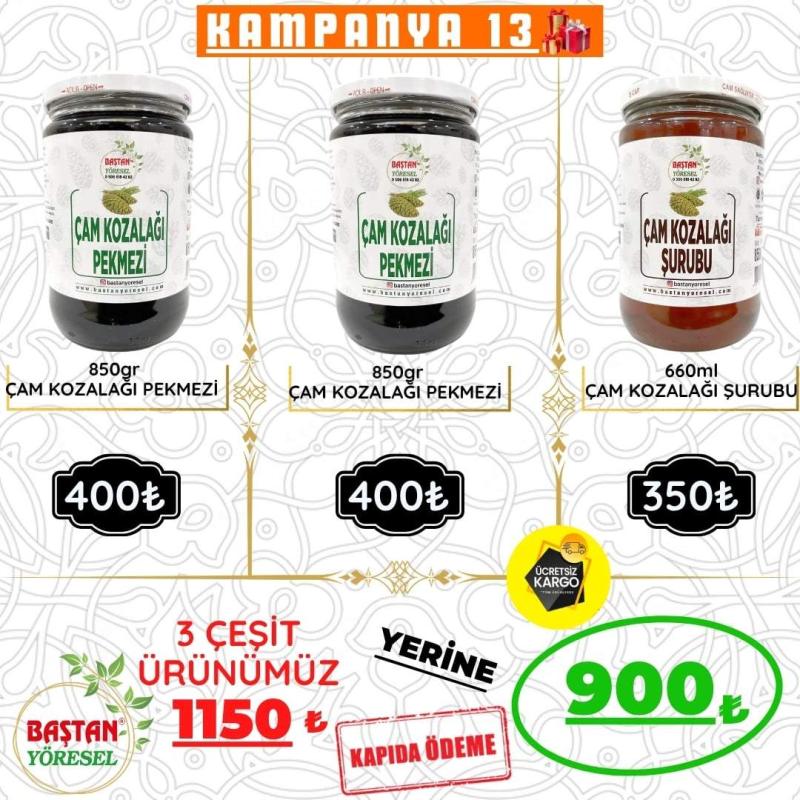 Baştan Yöresel Kampanya 13 - Çam Kozalağı Pekmezi ve Şurubu Paketi ürün görüntüsü